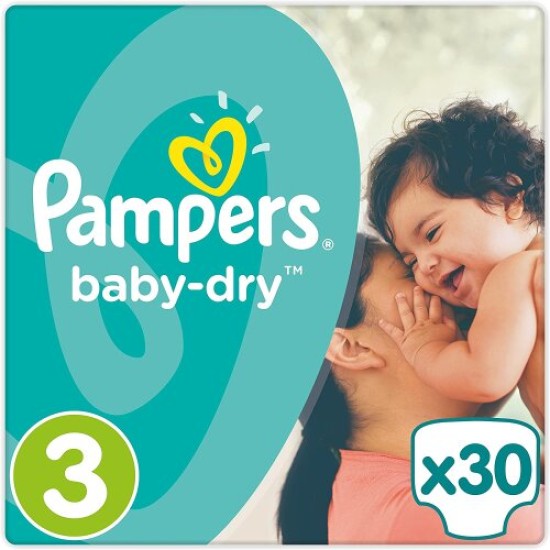 Pampers Baby-Dry Size 3 Midi Nappies Carry Pack (30 Nappies)
